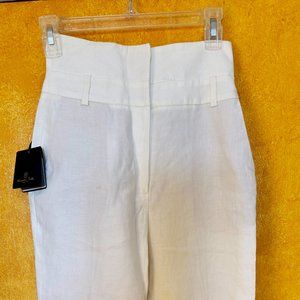 White Linen & Cotton High Waisted pants Size 2 USA size 34 Europe.